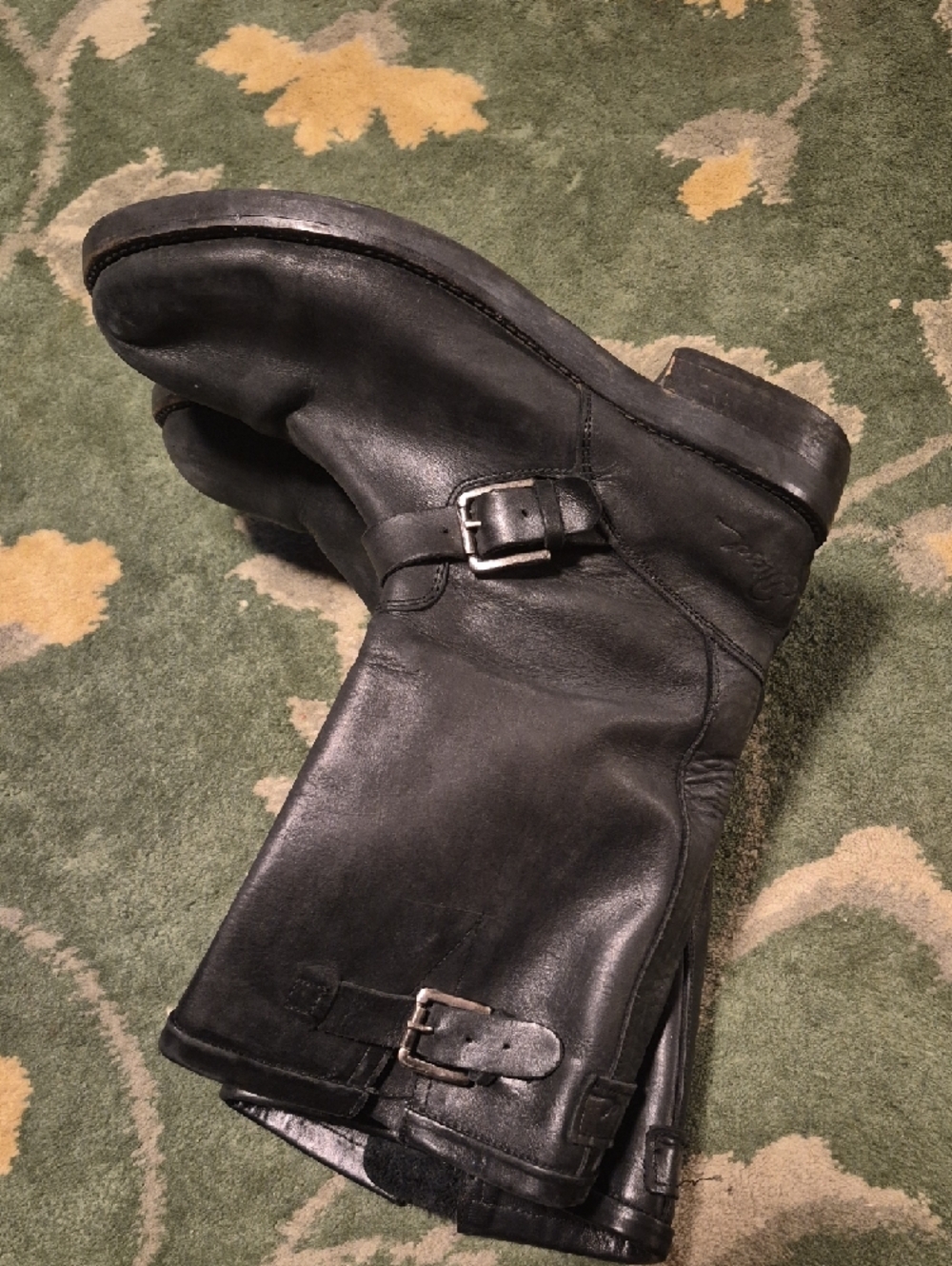 Diesel Black Leather Pull-On Engineer Boots - Picture 6 of 12